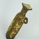 Vase marius van woerden vest pottery netherlands brown and beige fat lava glaze