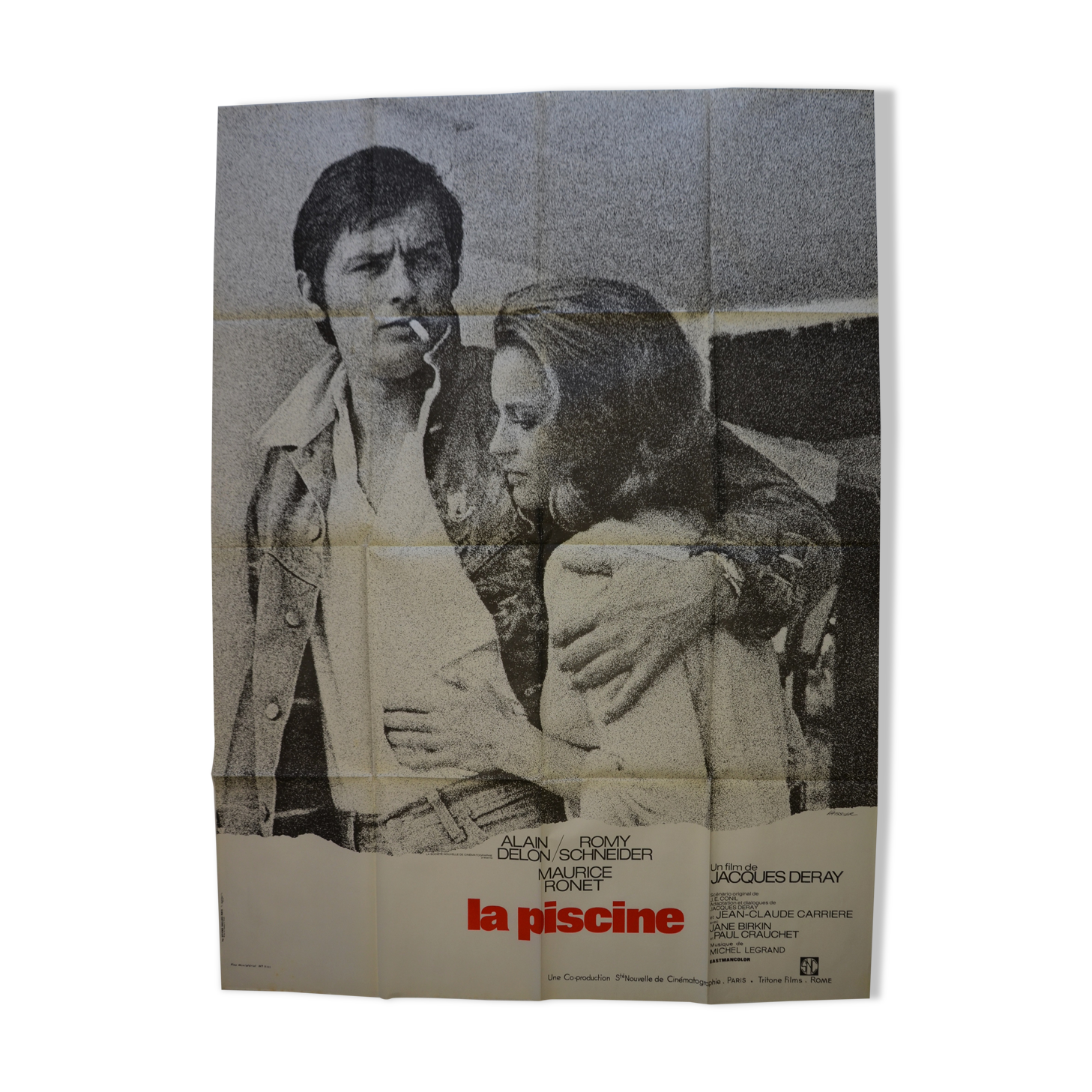 Original film poster "La Piscine" 1969 Alain Delon, Romy Schneider,Birkin...