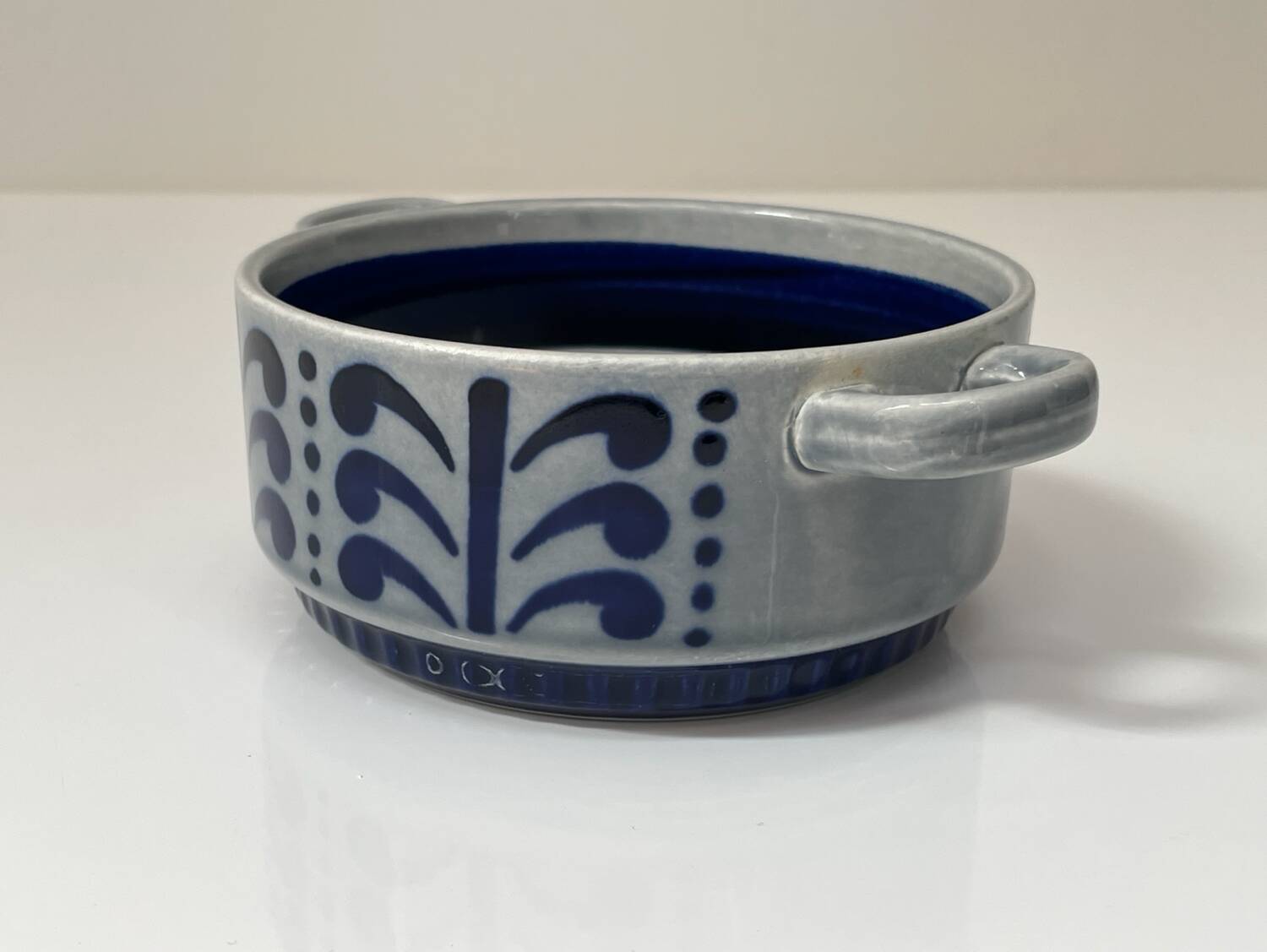 Small ear bowl Boch vintage blue and grey