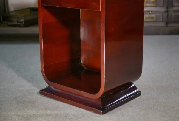 Art Deco mahogany bedside table/occasional unit with lacquered finish, 1930s