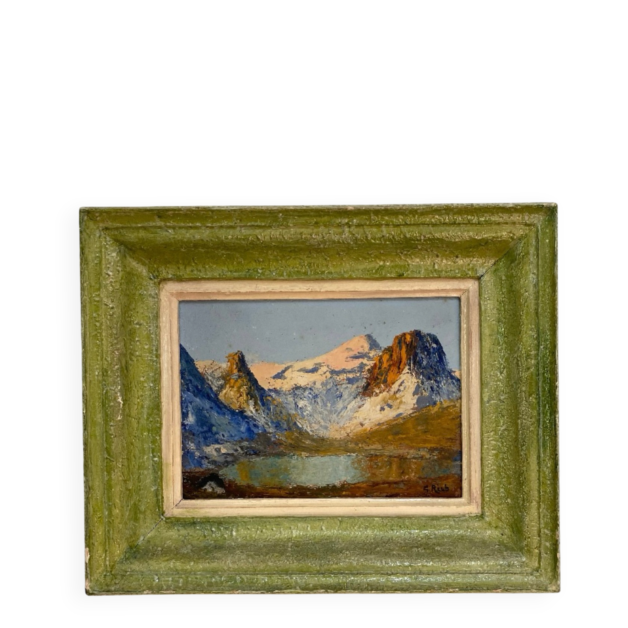 Oil Painting on Panel - "The Lake of Tignes" by Georges REEB - Savo
