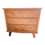 Commode à 3 tiroirs ,  pieds compas , des années 50'