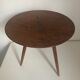 Table basse tripode guéridon ronde bois vintage 1950 - 35 cm