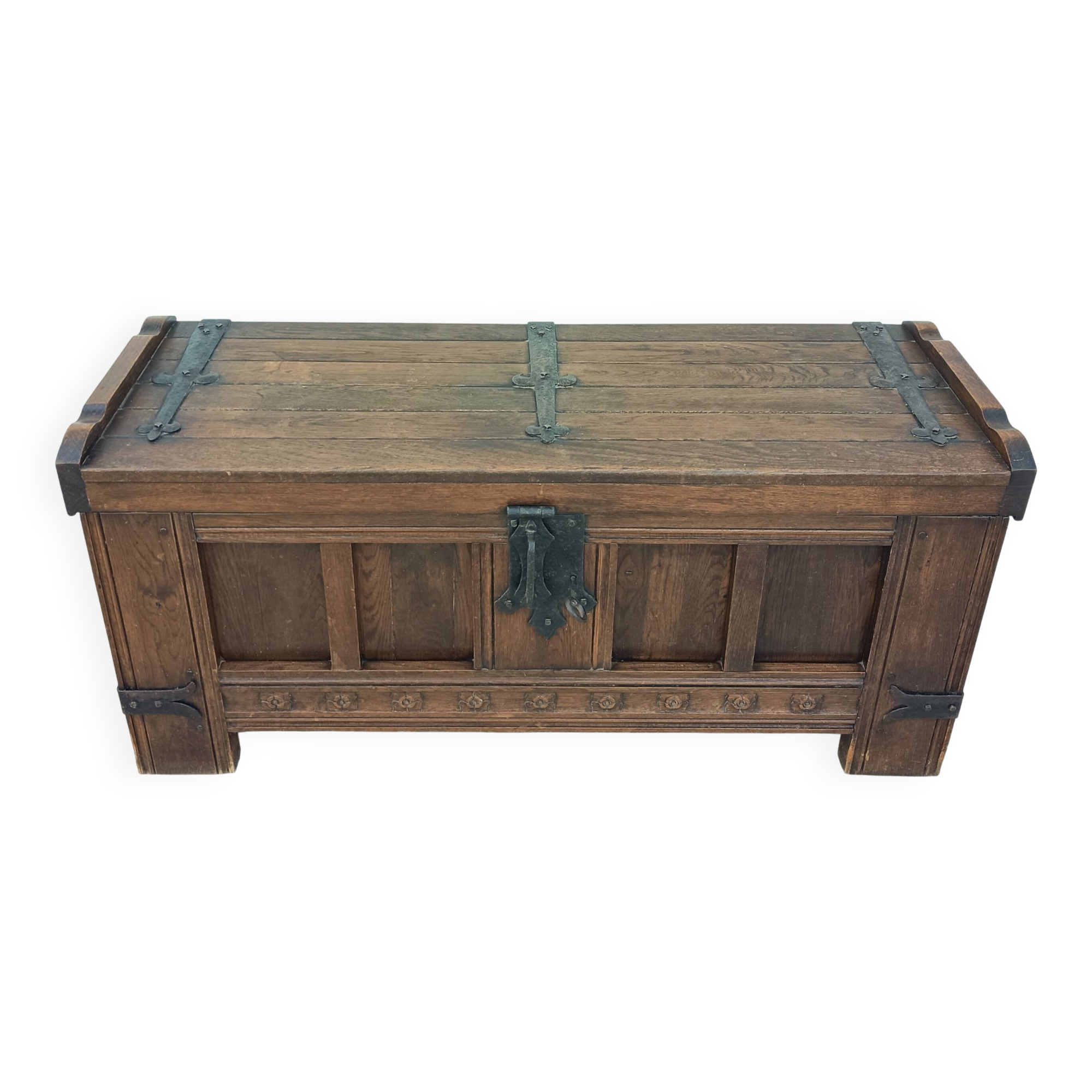 Rustic solid oak chest