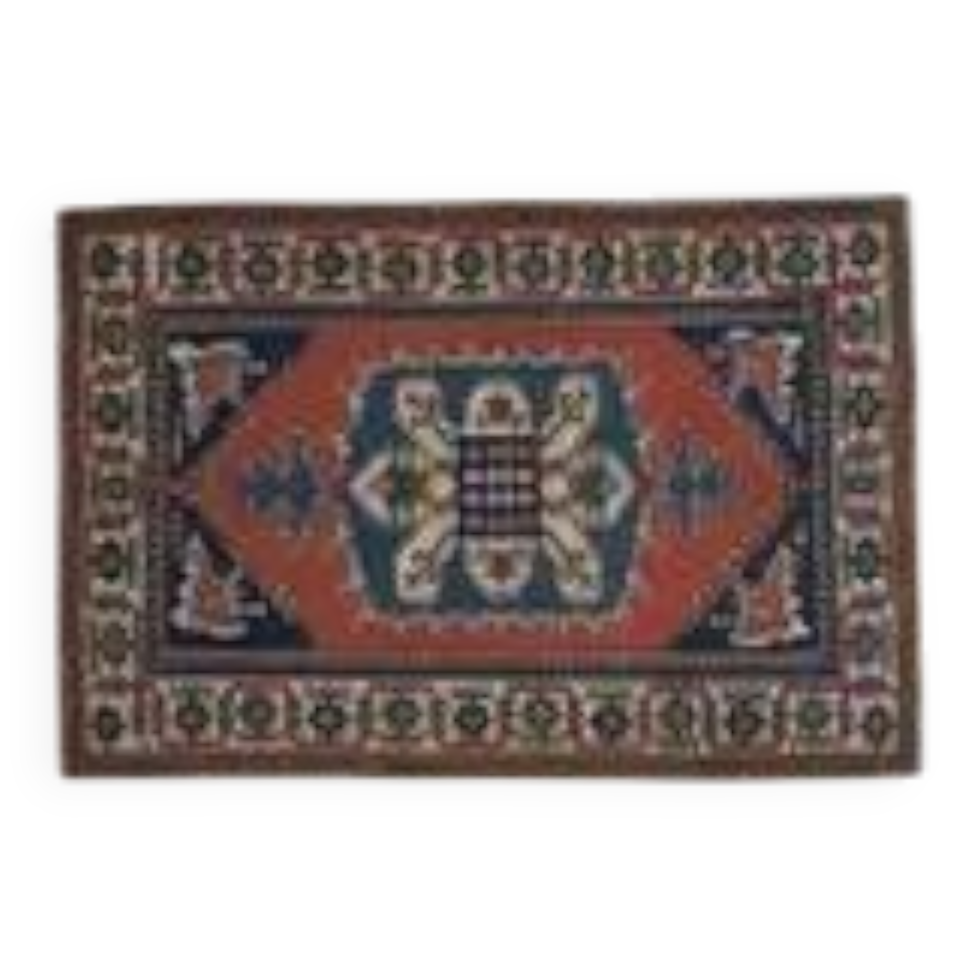 1970s Vintage Turkish Handmade Wool & Cotton Orange Area Rug 178x236
