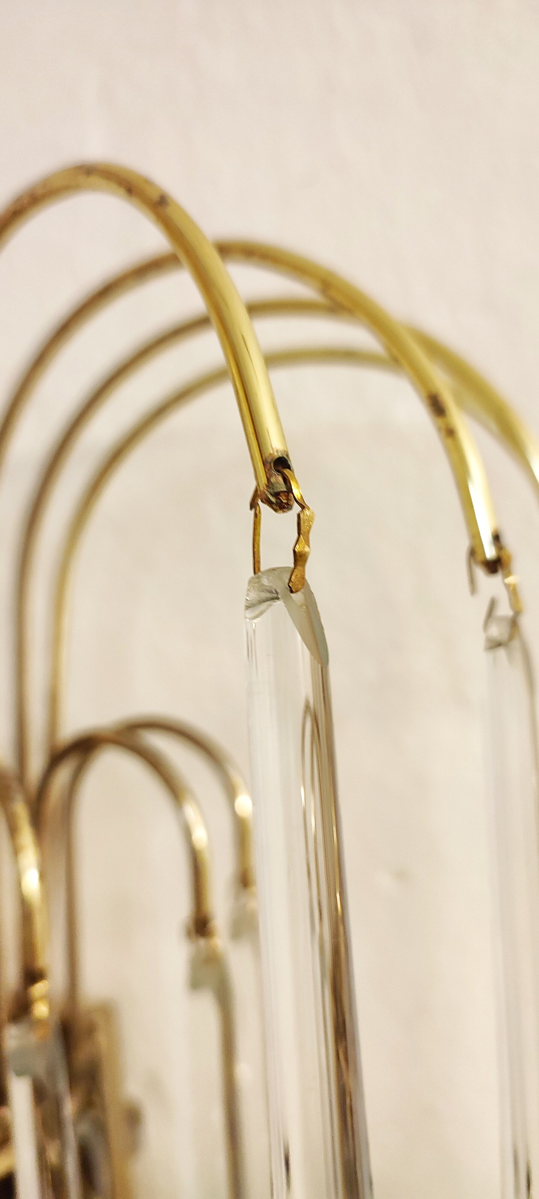 Wall lamp "Venini" of crystals. Italy 1970s