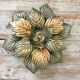 Green and gold flower wall lamp