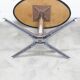 Roche Bobois oval table 1970 smoked glass chrome legs 152x117 cm
