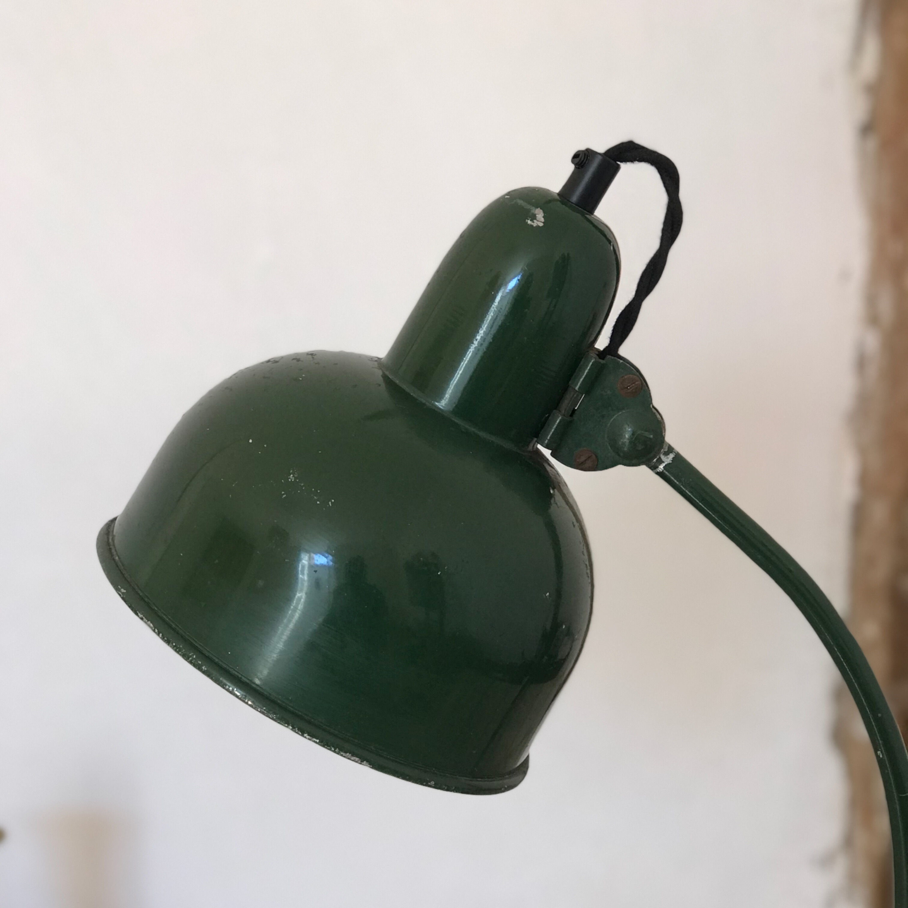 Green metal desk lamp