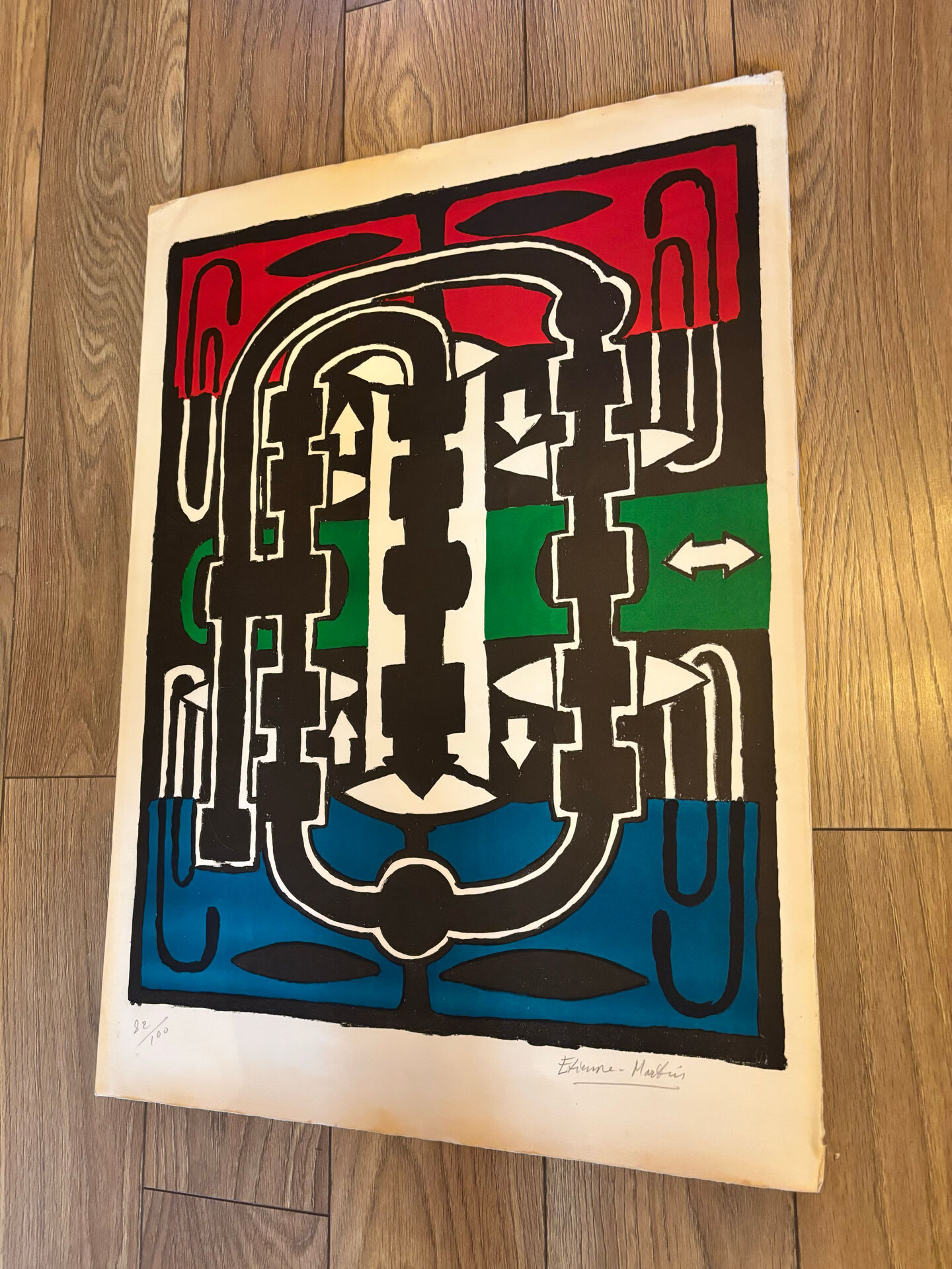 Original lithograph etienne-martin "dwellings" signed numbered 22/1