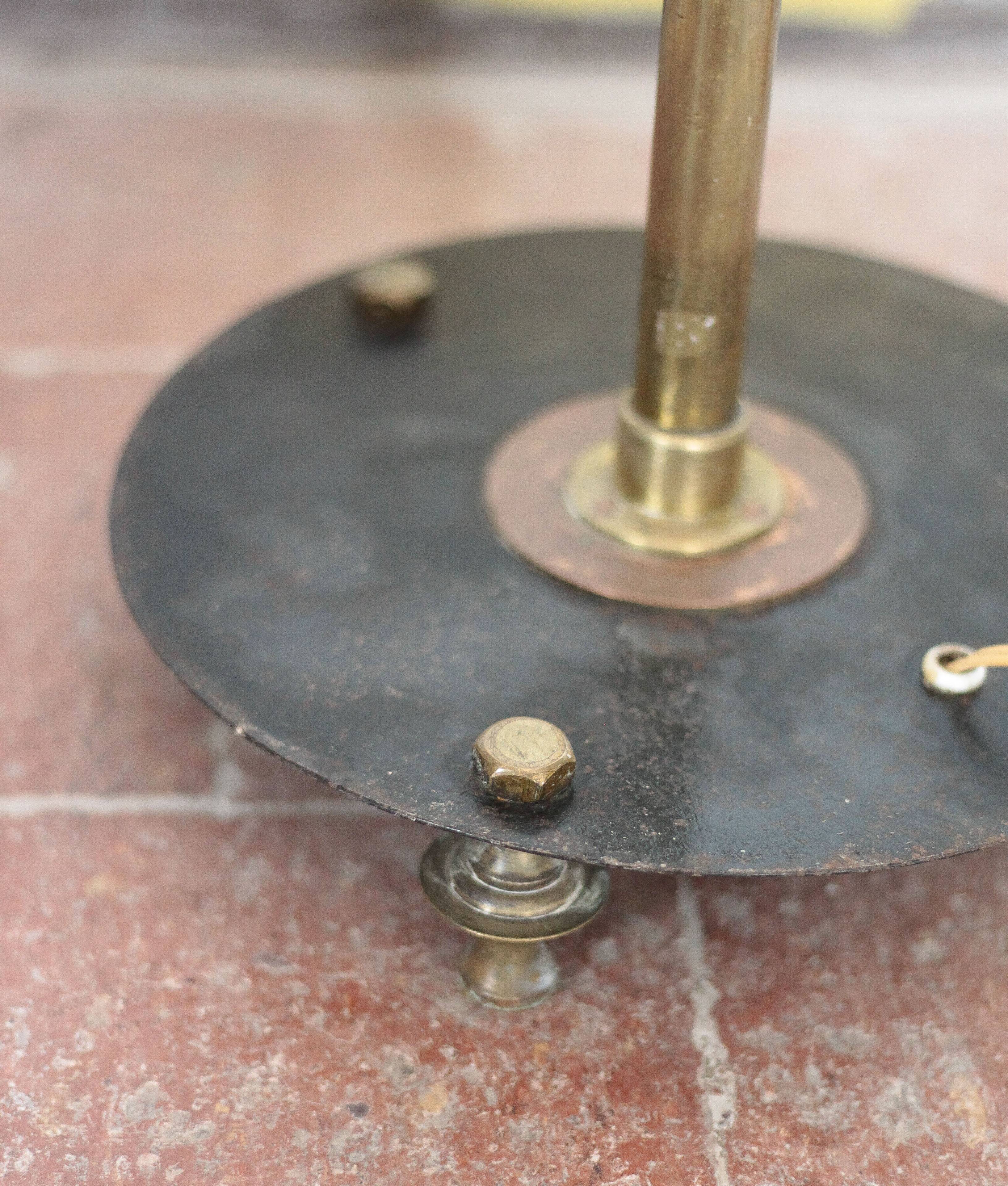 1930s brass floor lamp, reading lamp.