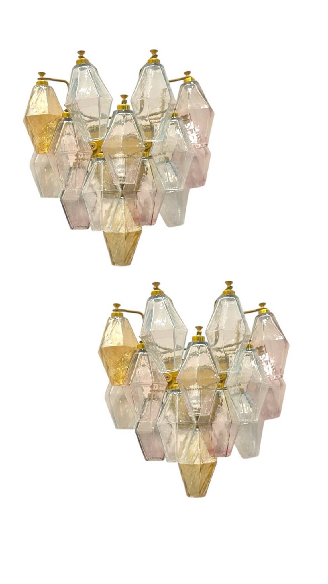 Murano Glass Polygon Sconces Set of 2