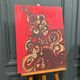 Oil on cardboard modern composition by François de Chabot 1960-70