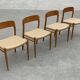 Set of 4 JL Moller model 75 chair by Niels Otto Moller Danish Design