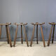Mid-century brutalist bar stools - set of 4, 1960s