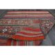 1970s Turkish hand-knotted wool cotton red kilim area rug 123x145