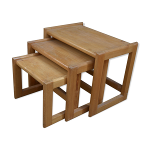 3 tables gigognes vintage - sapin