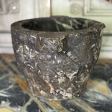 Large grey marble mortar Saint Anne, 19th century