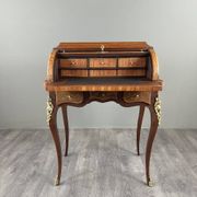 Bureau à cylindre en marqueterie de style Louis XV, XIXe siècle