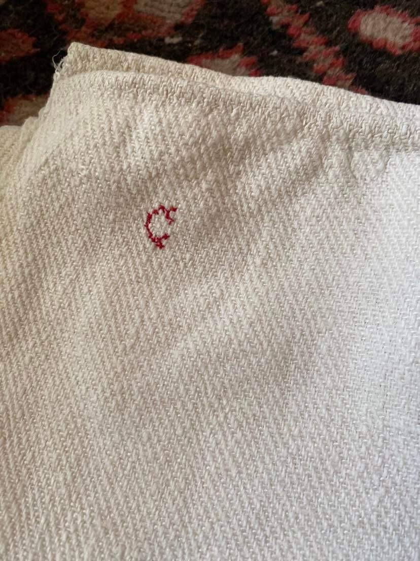 Pair hemp tea towels nineteenth.