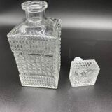 Vintage, whisky decanter, pitcher, bottle, square cap, diamond decoration, spikes, 1960s, 1970s