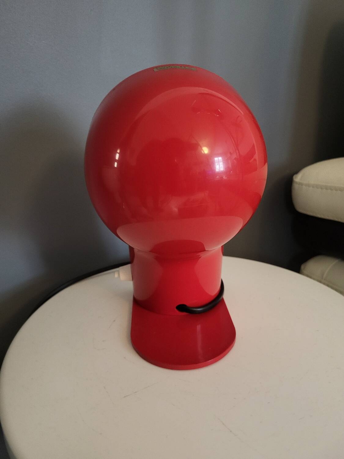 Lampe vintage Panda GUZZINI- Ambrogio Pozzi  rouge