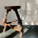 Wooden stool vine foot 50s