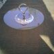 Glass and silver metal top