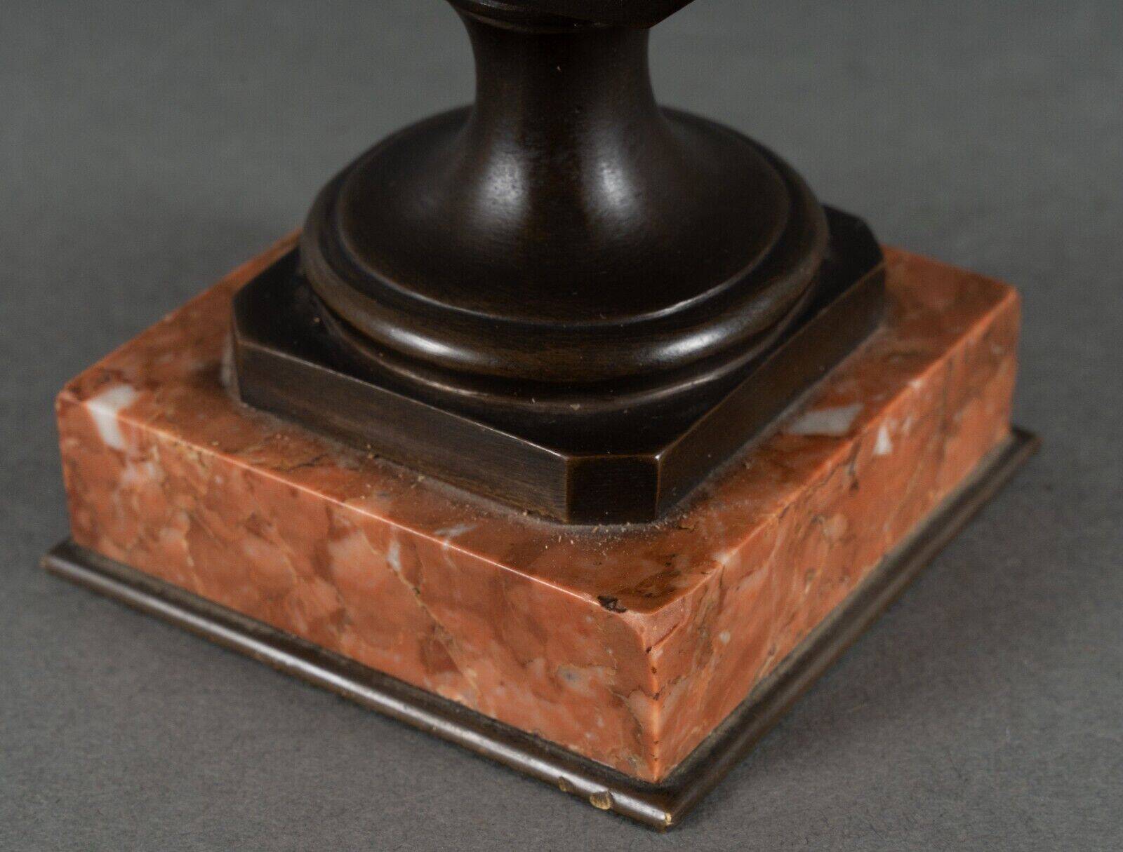 Bronze bust of Pasteur 19th century with chocolate patina on marble base