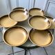 Set of 8 hollow plates in vintage sandstone 70s