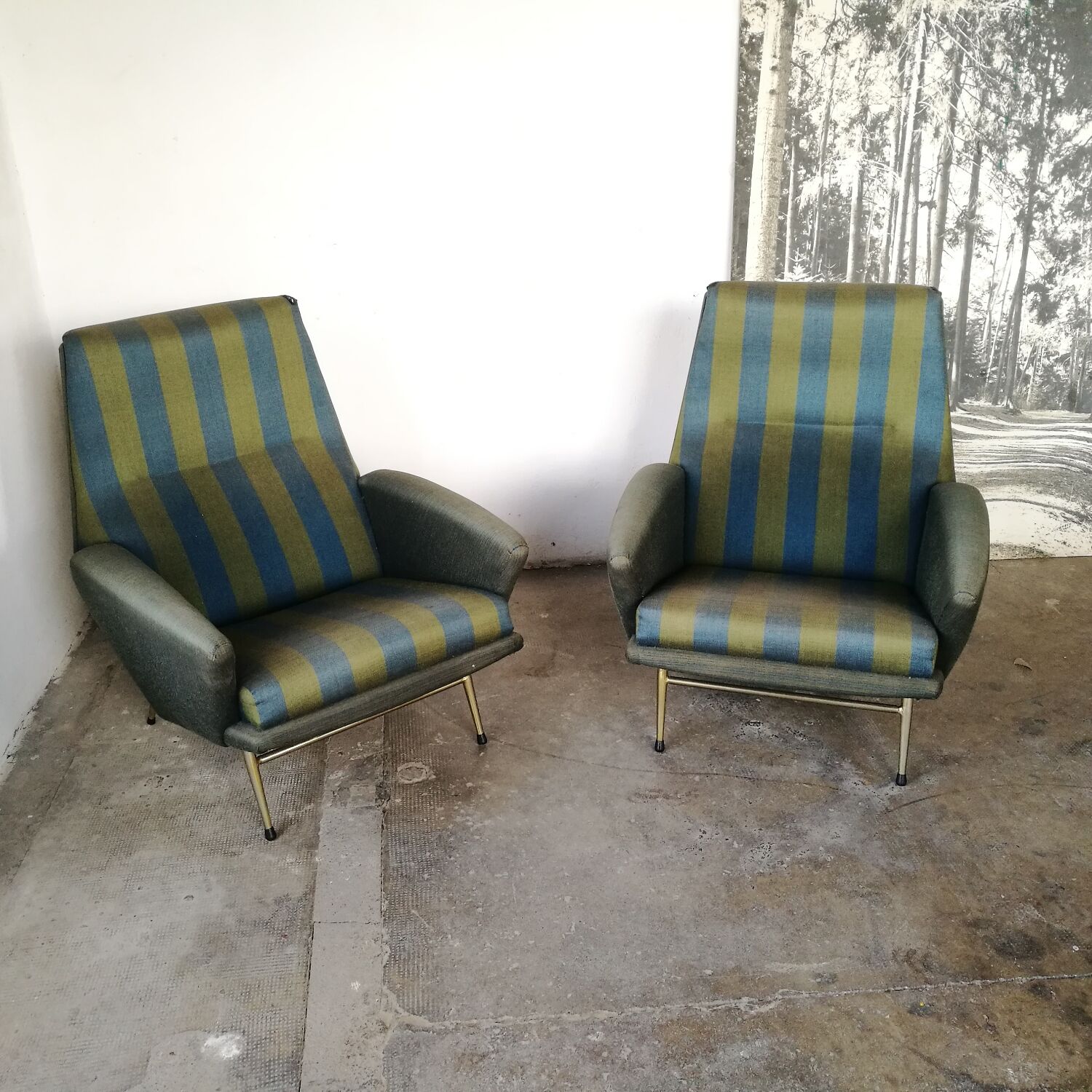 Paire de fauteuils vintage années 50, Guy Besnard,