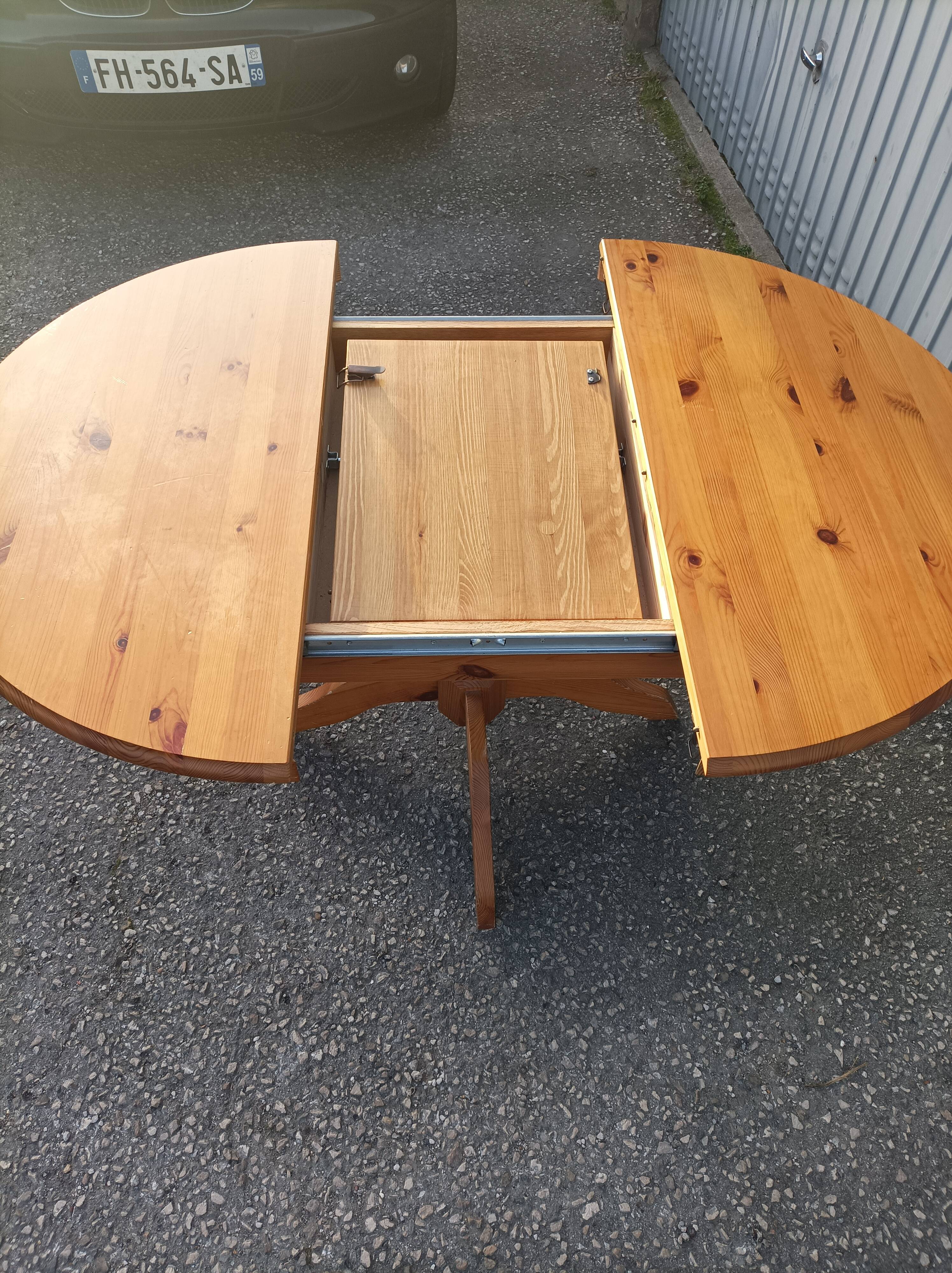 Old dining table vintage pine wooden chairs