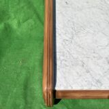 Leather and travertine coffee table, Switzerland 1970s