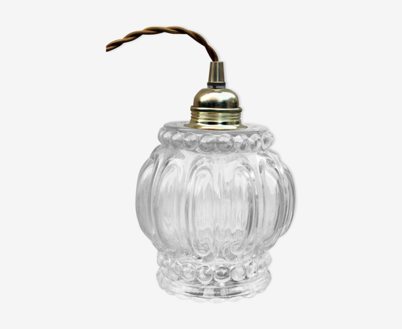Lampe baladeuse globe en verre moulé