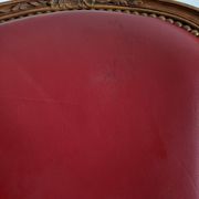 Set of Louis XV Cabriolet Chairs – Carved Wood & Bordeaux Leather