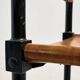 Brutalist beech and leather chair, set of 4