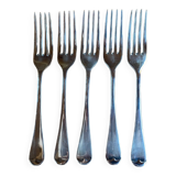 Set of 5 silver English forks