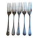 Lot de 5 fourchettes anglaises argentées