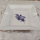 Square ashtray in Limoges porcelain decoration pink blue midnight