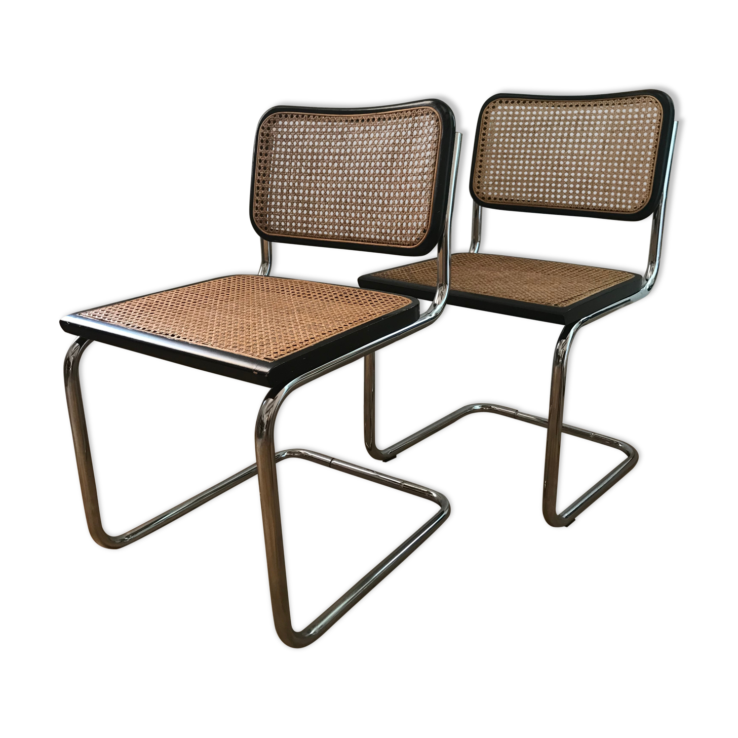 Pair of chairs Cesca B32 by Marcel Breuer