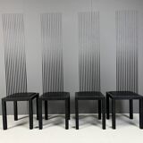 Chaises de salle à manger vintage à haut dossier, 1980