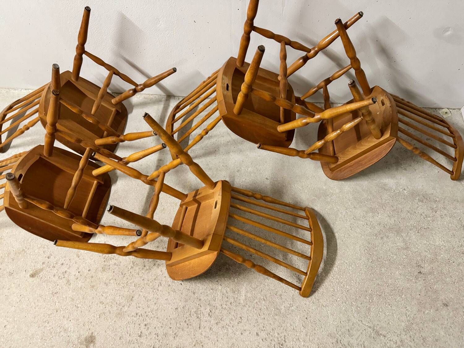 Lot of 05 Baumann chairs model Tacoma Western vintage 1970s