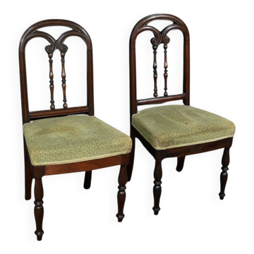 Paire de Chaises en Acajou, époque Restauration – 1ère partie XIXe