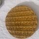 Flat round tray in slip with braided pattern signed FPP Vallauris J19 France vintage