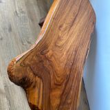 Table basse brutaliste bois massif