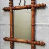Wooden mirror bamboo style