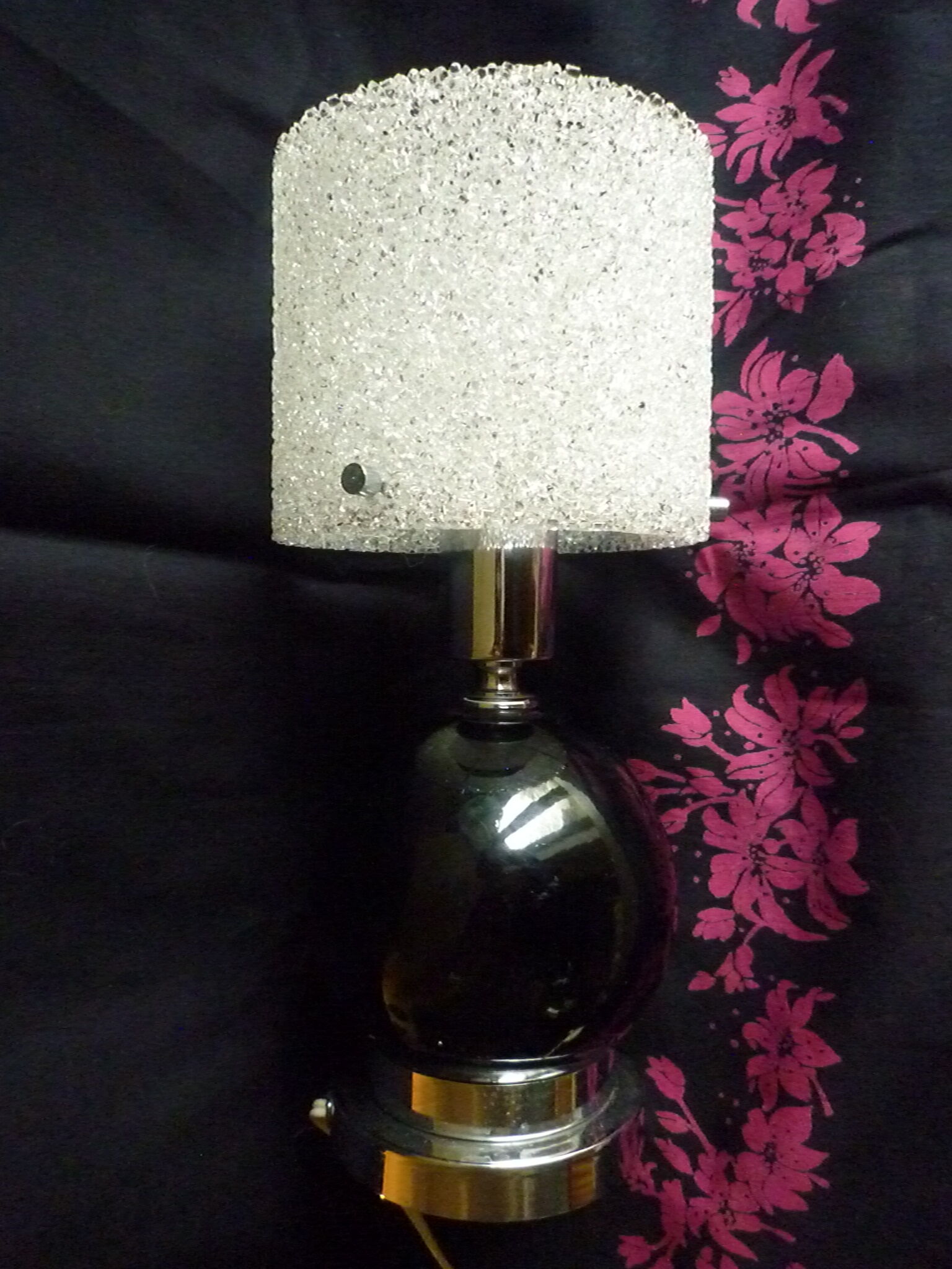 Vintage bedside lamp in Perspex, granite resin 1950