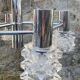 vintage chrome suspension and 6-light glass, vintage, 70s