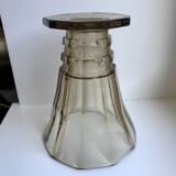 vase in molded and blown smoked glass Made in Belgium 60s-70s