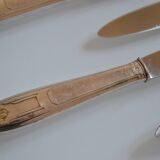 12 art deco table knives silver metal 25 cm monogram AR